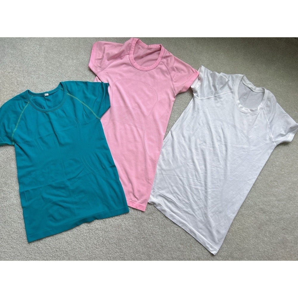 Lululemon Swiftly Tech Short Sleeve 2.0 & 1.0 Bundle Lot of 3 Size 8 EUC